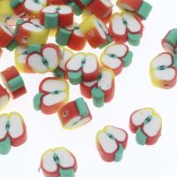 CHONGAI 50Pcs Fruit Apple Beads Polymer Clay Beads Spacer Beads For Jewelry Making DIY Bracelet necklace