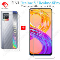 (2 in 1)For Realme 8/Realme 8 Pro ฟิล์มกระจกนิรภัย ฟิล์มกระจก Tempered Glass Screen Protector Film 3D คาร์บอนไฟเบอร์ด้านหลังฟิ