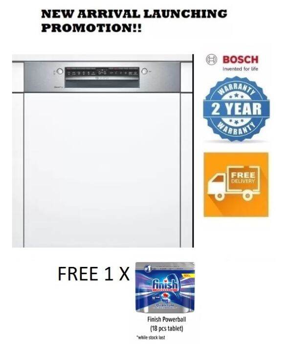 BOSCH SMI4HCS48E Serie 4 Semiintegrated dishwasher 60 cm Stainless