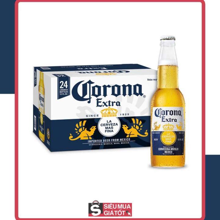 HCM]Thùng 24 chai bia Corona Extra Mexico Lager Mỹ 360ML 