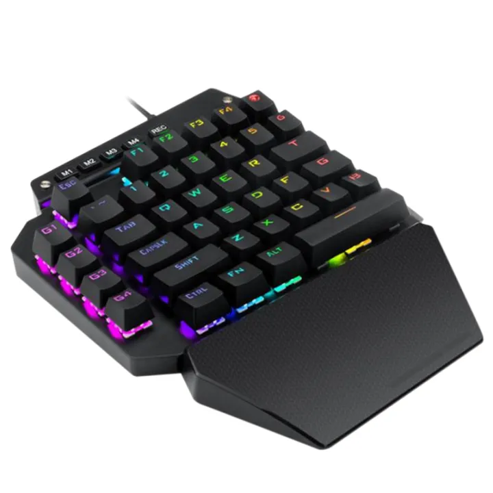 One Handed Mechanical Gaming Keyboard With RGB Led Backlit Blue ...