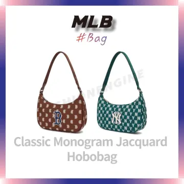 MLB KOREA 2023 Classic Monogram Jacquard Hobo Bag White, New York Yankees