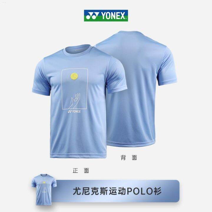 yonex-ชุดกีฬาแบดมินตันแขนสั้น-yy-ชายและหญิงเสื้อวัฒนธรรมระบายอากาศได้ดีฤดูใบไม้ผลิและฤดูร้อนเสื้อยืดกีฬาเทนนิสแบบโปโล