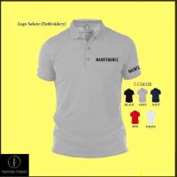 Polo Classic LOGO T Shirt FOR MAINTENANCE Crew Uniform Sulam(Embroidery) Baju 100 Cotton