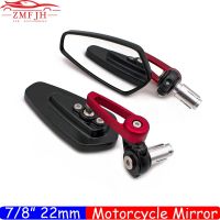 Motorcycle Mirror 7/8" 22Mm Moto Handlebar End Side Rearview Mirror For Kawasaki Z125 Pro Z650 Z750 Z800 Z900 Z1000 ER6N ER6