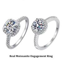 AETEEY Moissanite แหวนสี่เหลี่ยมเครื่องประดับเงิน4ง่ามสำหรับผู้หญิง