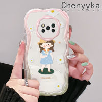 "เคส Chenyyyka สำหรับ Xiaomi Poco X3 NFC Poco X3 Pro Poco X3 GT Poco X4 NFC X4 GT เคส F4 M3การ์ตูนในฤดูร้อนที่น่ารักสาวน้อยขอบโค้งเคสใสเคสมือถือฝาครอบป้องกันใสเนื้อครีม"