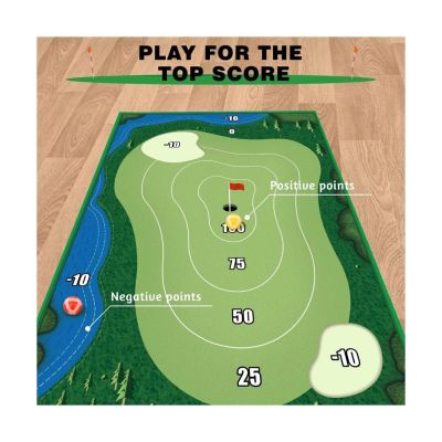 ；。‘【； 1Pc Chipping Golf Game Mat Indoor Stick Chip Hitting With 16 Sticky Golf Balls 6 Ground Stakes Detection Batting Training Tool