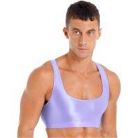 hot【DT】 Mens Sport Top Breathable U Neck Crop Males Sleeveless Bustier for Training Jogging