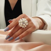 [Zhongxi ornaments ] แหวนมุกเพทายสไตล์เกาหลีสำหรับผู้หญิงสาวจำลองดอกไม้มุกเปิดแหวนนิ้วแฟชั่นเครื่องประดับงานแต่งงานขายส่ง