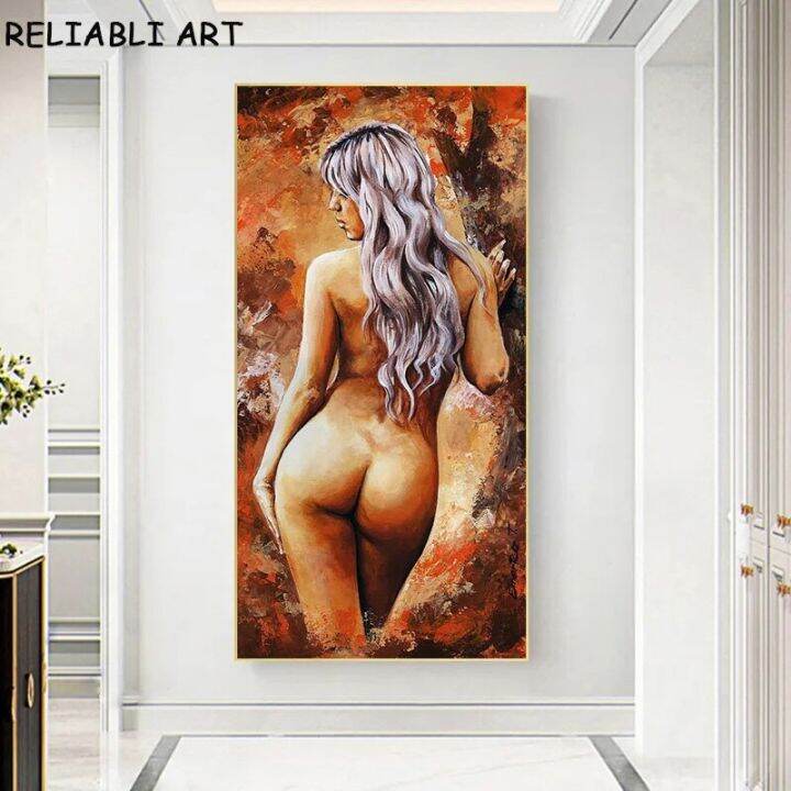 modern-female-back-figure-portrait-canvas-painting-wall-art-pictures-poster-and-prints-perfect-for-living-room-home-decor-ไม่ต้องใช้กรอบ