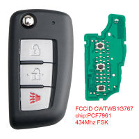 KUMSUN 3ปุ่ม434เมกะเฮิร์ตซ์ Auto Remote Car Key Fob พร้อม ID467961ชิป CWTWB1G767 Smart Remote Key Fit สำหรับ2014-2017 NISSAN ROGUE XE