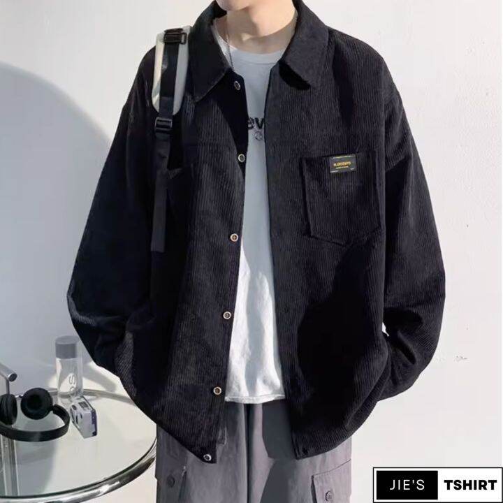 AA01 Corduroy Fabric Thermal LongSleeve Outerwear Jacket Unisex Lazada