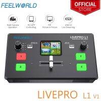 jfjg♧❈☢  FEELWORLD  LIVEPRO L1 V1 Video Mixer Switcher 4xHDMI Inputs Production USB3.0 Streaming Youtube