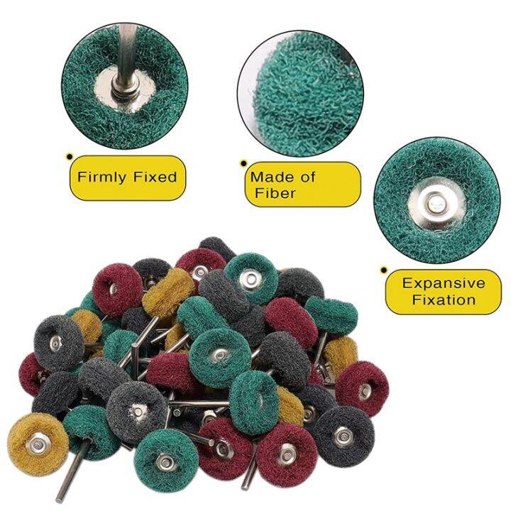 100pc-abrasive-buffing-wheels-grit-scouring-pad-abrasive-wheel-polishing-1-inch-buffing-polishing-wheel-set-1-8in-shank