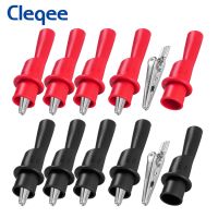 Cleqee P2008 10PCS Insulation Alligator Clip with 2mm Socket Metal Crocodile Clamp Test Accessories for Multimeter 1000V/10A