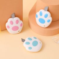 1 Piece Kawaii Mini Pocket Cat Paw Art Utility Knife Express Box Knife Paper Cutter Craft Wrapping Refillable Blade Stationery Gift Wrapping  Bags
