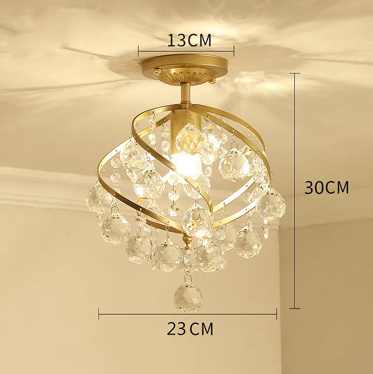 Modern Gold Crystal Chandelier Ceiling Light Fixtures Lamp For Hallway Kitchen Bedroom Dinning Room Indoor Lighting Decor Lazada Singapore - Crystal Ceiling Lamp Decor