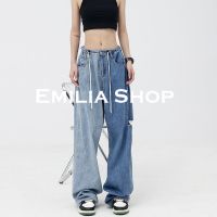 EMILIA SHOP กางเกงขายาว กางเกงเอวสูง สไตล์เกาหลี 2022 ใหม่ ES220140