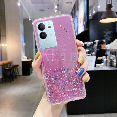 เคสมือถือสำหรับ VIVO V29 5G,เคสมือถือ TPU ซิลิโคนโปร่งใสกลิตเตอร์ V29ปลอกอ่อน Vivo 5G พร้อมส่ง