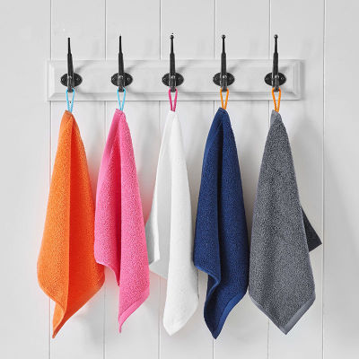 1Pc 33x34cm Square 100% Cotton Solid Color Couples Face Towel Children Soft Absorbent Wash Cloth With Hook