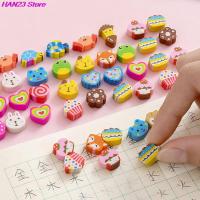 50pcs/bag Kawaii Eraser Creative Cartoon Mini Pencil Rubber Animal Fruit Christmas Erasers For Kids School Stationery Supplies