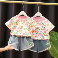 Summer Kids Baby Girls Clothes Sets Tee Shirt + Shorts Pants Infant Toddler Clothing Suits Girl Outfits Casual Costume 1 2 3 4 Years