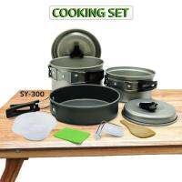 CAM หม้อสนาม ชุดครัว ชุดครัวอุปกรณ์แคมปิ้ง Outdoor Camping Cooking Set  ชุด แคมป์ปิ้งสำหรับ2-3คน หม้อปิกนิก SY-300 หม้อแคมป์ปิ้ง