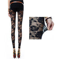 【cw】 Meilaoshi SpringSummer New Korean Style Dongdaemun y See-through Rose Lace Mesh Cropped Womens Leggings