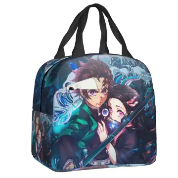 Nezuko Kamado Demon Slayer Insulated Lunch Bags For Camping Travel Kimetsu  No Yaiba Thermal Cooler Lunch Box Women Children