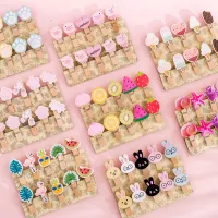 10pcs/lot Kawaii Cartoon Wooden Photo Clip With Rope Paper Postcard Memo Clip Photo Decoration Clip Papeleria Office Accessories Clips Pins Tacks