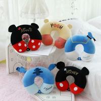 ✙ Disney Mickey Minnie Stitch Cartoon Cute Travel Portable U-Shaped Pillow Car Office Neck Pillow Cervical Pillow Boy Girl Gift