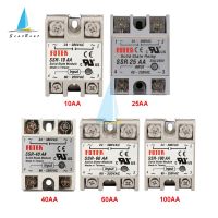 SSR -10AA/25AA/40AA/60AA/100AA AC Control AC SSR White Shell Single Phase Solid State Relay Without Plastic Cover Electrical Circuitry Parts