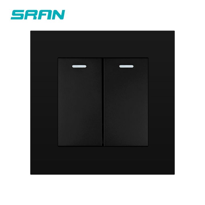 hot-dt-sran-wall-switch-2gang-1-2way-16a-86mmx86mm-white-black-gold-gray-flame-retardant-pc-with-iron-plate