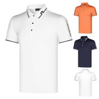 J.linderberg Spring Summer New Style golf POLO Shirt Breathable Outdoor Casual Sweatshirt Mens Top Perspiration Moisture Absorption Clothing Slim-fit