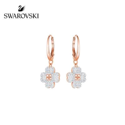 Swarovski LATISHA elegant temperament four-leaf grass small flower earrings female Earrings Pendant 5420249 Sterling silver studs