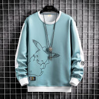 Long Sleeve Hoodie men’s fashion casual loose round neck spring and autumn menswear students cartoon Pikachu Hoodie