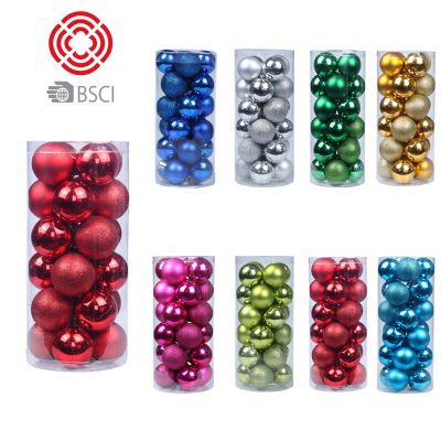 [COD] balls 5cm/7cm buckets of colored plastic plating tree decorations