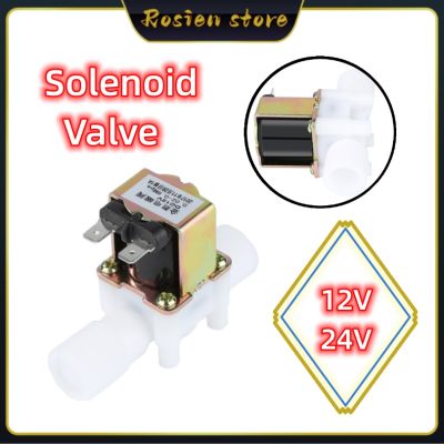 12V 24V Plastic Solenoid Valve 1/2 N/C Magnetic Water Control Valve Male Thread Control Valve Controller Switch Normally Closed