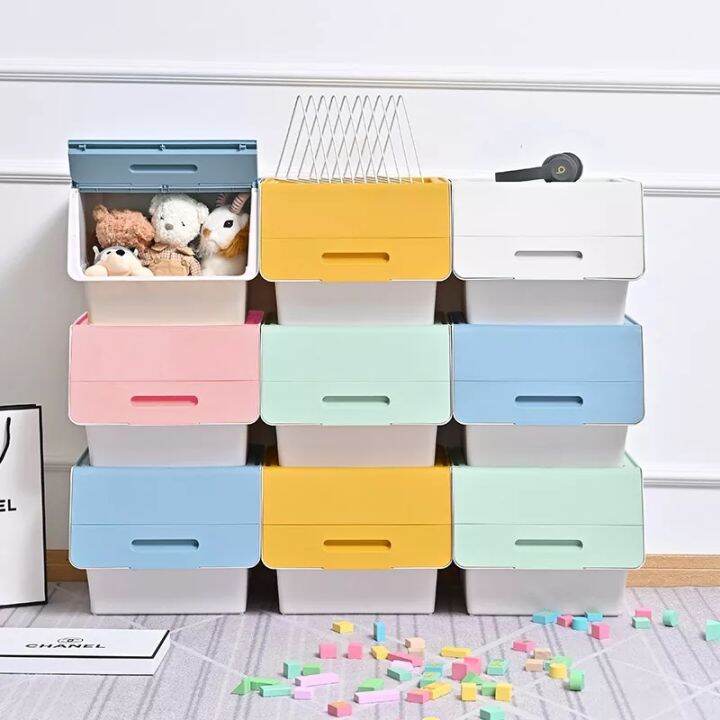 🌻 READY STOCK🌻 Toy Storage Box Front Opening Storage Box Thickened