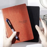 [COD] Leather notepad portable enterprise logo work notebook hardcover a5 thickened 200 pages manufacturer