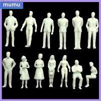 MUMU 100Pcs พลาสติกครับ ของเล่น สีขาว สถาปัตยกรรม DIY ตัวอักษร ตัวเลขทิวทัศน์ 1:100/1:75/1:50 Scale คนสร้างแบบจำลอง