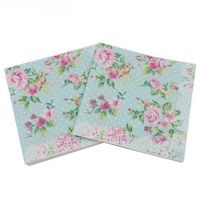 Ynaayu 20pcs/set Napkins Flower Paper Napkin Green Napkins 33x33cm Disposable Tableware 100 Nature Wood For Party Supples