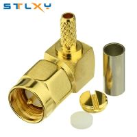 SMA Male Plug 90 Degree Crimp RG174 RG316 LMR100 Cable Right Angle RF Coaxial Connector Electrical Connectors