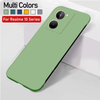 เคสสำหรับ Realme 10 Pro Plus 10Pro + 10T Realme10 Pro Realme10Pro 5G บางไร้กรอบสี่มุมเพิ่มผิวสัมผัสผิวนอกเคสโทรศัพท์ PC แบบแข็งเคสกันกระแทกหลังทนต่อแรงกระแทกกันชน