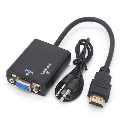 Adaptor HDMI ke VGA dengan Audio HDTV laki-laki ke VGA perempuan konverter Port HDMI ke VGA Output 1080P HDTV Audio TV AV HDTV Video