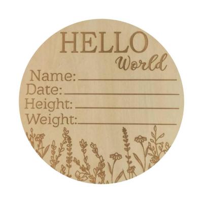 Hello World Newborn Sign Wooden Baby Announcement Sign Baby Birth Announcement Sign Newborn Announcement Sign for Baby Shower Keepsakes improved