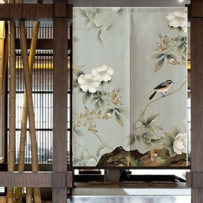 Fashion 2023 Chinese Flower and Bird Door Curtain Wall, Living Room, Restaurant, Kitchen Partition Wall Entrance