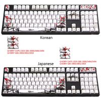 Korean Japanese Plum Blossom PBT Five sides Dye-subbed 110 Keys OEM Profile Keycap for Diy Mechanical Keyboard Keycaps