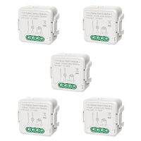 ☋✁ 5X Tuya Zigbee Light Switch Module No Neutral Wire 2 Way Control DIY Smart Breaker Works With Alexa Google Home (1Gang)